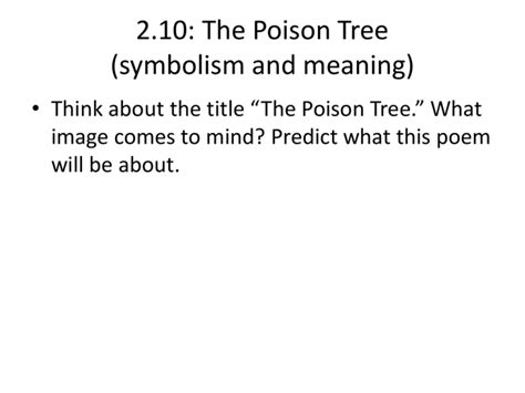 2.10: The Poison Tree (symbolism and meaning)