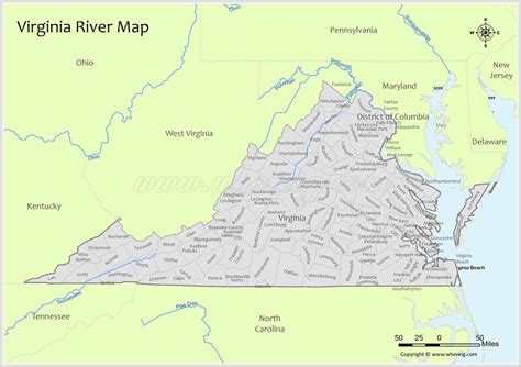 Map Of Lakes In Virginia