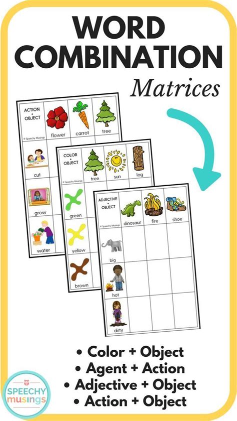 Word Combination Matrices - Visuals for Early Syntactic Structures ...