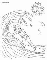 Surfer Girl Coloring Sheet  ECEkids sketch template