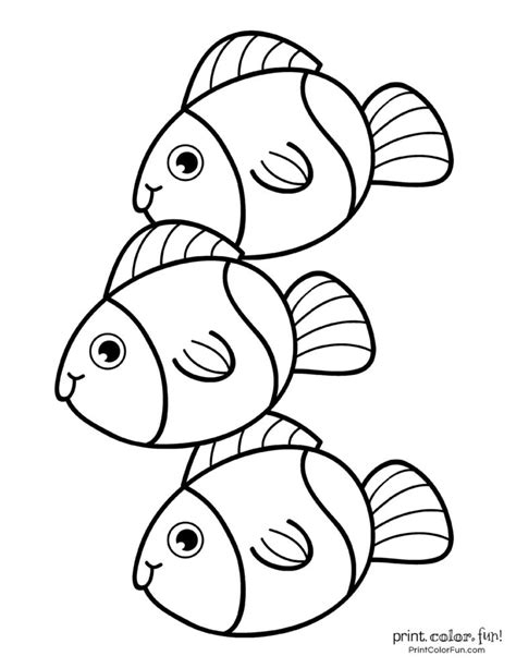 Top 100 fish coloring pages: Cute free printables, at PrintColorFun.com