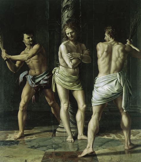 Flagellation Of Christ By Romano Painting by Giulio Romano - Fine Art ...