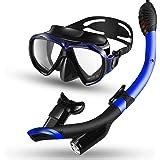 Startostar Snorkel Set Camera Mount Panoramic View Diving mask Adjustable Straps & Silicone ...