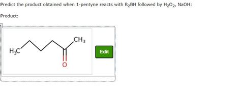 Solved Predict the product obtained when 1-pentyne reacts | Chegg.com