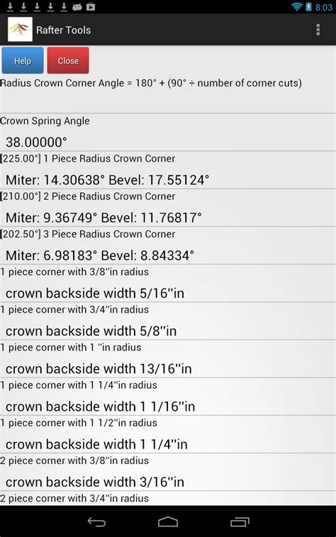 Crown Molding Tools For Android Calculator Crown Molding Miter and Bevel Angles