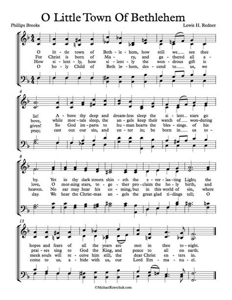 Free Choir Sheet Music – O Little Town Of Bethlehem – Michael Kravchuk