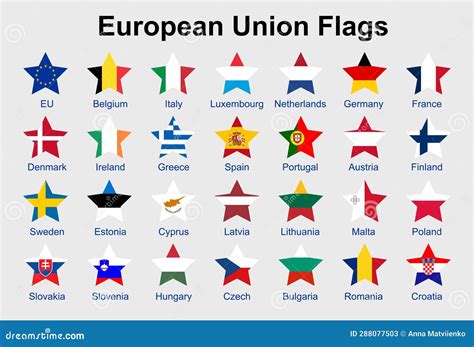 European Union Flag Vector Icons. Stock Illustration - Illustration of ...