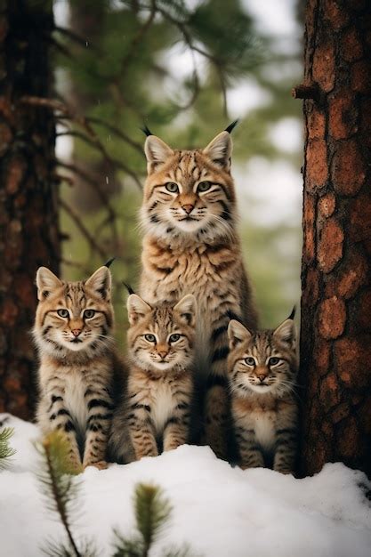 Free Photo | View of wild bobcat cubs in nature