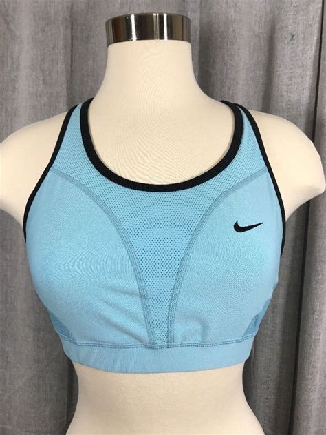 Ladies Nike Fit Dry Size Medium Sports Bra Blue Athletic Gym 56323 ...