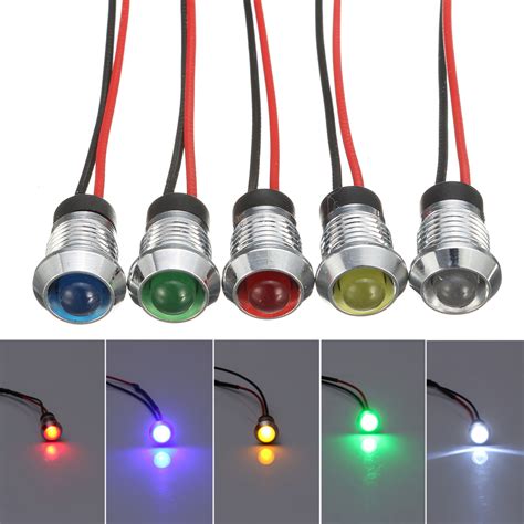 8mm LED Indicator Warning Light Metal Pilot Panel Dashboard Auto Car Boat Motorcycle | Alex NLD