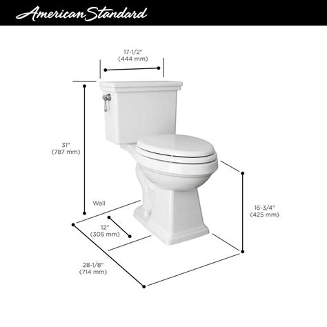 American Standard Lexington Tall Height 2-Piece 1.28 GPF Single Flush Elongated Toilet with Slow ...