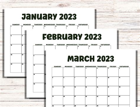 2023 Year Calendar Printable Calendars 2023 Printable Monthly Calendar 20232023 Monthly Calendar ...