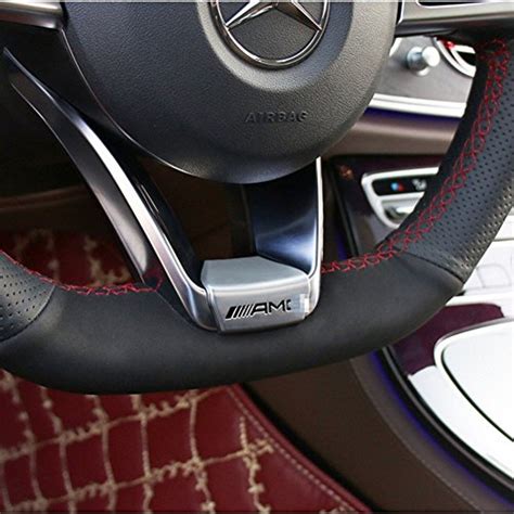 AMG Steering Wheel Emblem Decal Sticker Badge Decoration Logo For Benz 16 models 17 models E200L ...