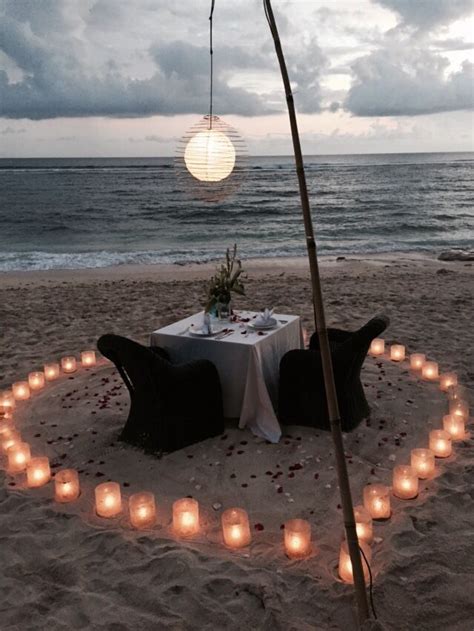 Romantic dinner set up for two lucky souls, on the beach at sunset on karma beach, Bali | Bali ...