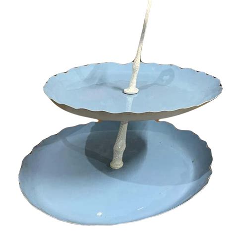 Table Top Blue And White 2 Tier Iron Cake Stand, For Decoration, Size ...