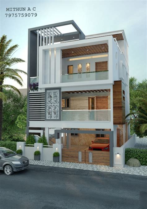 Exterior house elevation design for G+3 floor | Indian house exterior ...