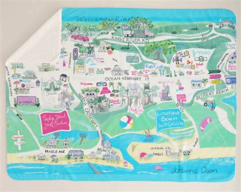 NEW! Pawleys Island Map Blanket – Susan Albright Happy Places