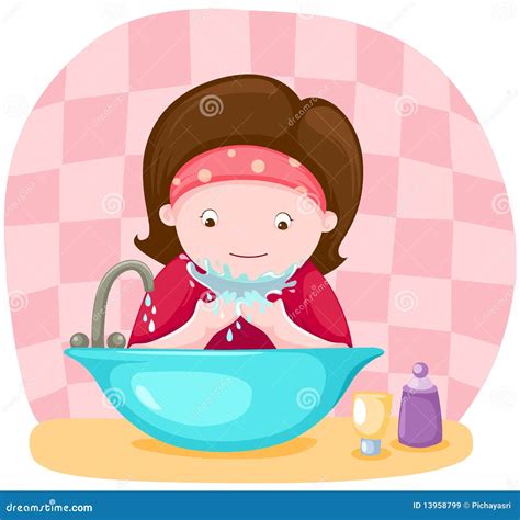 Girl Washing Her Face Royalty Free Stock Images - Image: 13958799