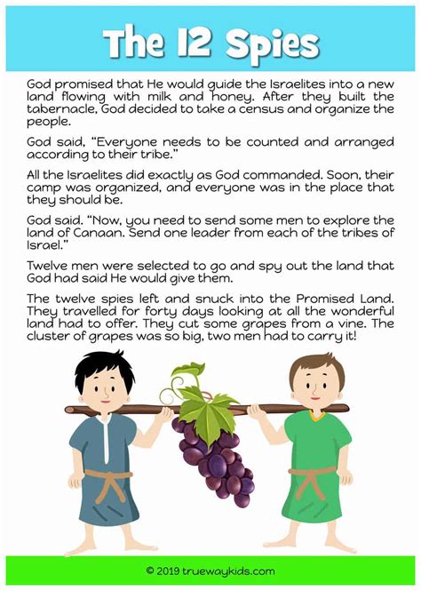 The 12 spies and the promised land - Free Bible lesson for under 5s - Trueway Kids