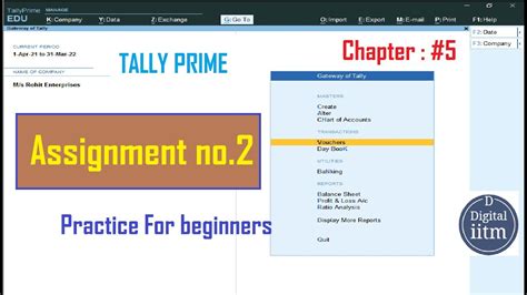 Tally Prime Assignment 2 | Tally Practical Exercise | Practice For ...