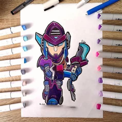 Mecha Mortis Skin Drawing : r/Brawlstars