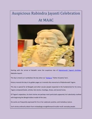 Auspicious Rabindra Jayanti Celebration At MAAC | PDF