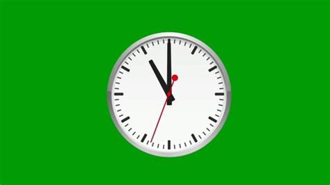 Analog Clock Animation Green Screen Background Stock Footage Video (100% Royalty-free ...