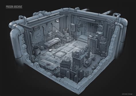 ArtStation - Utopia Game: Prison Archive concept, Jeffrey Chew ...