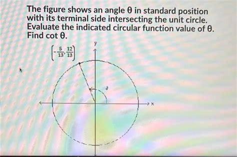 [ANSWERED] The figure shows an angle θ in standard position with its ...