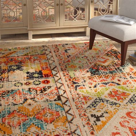 Arnegard Yellow/Orange Area Rug | Area rugs, Orange area rug, White ...