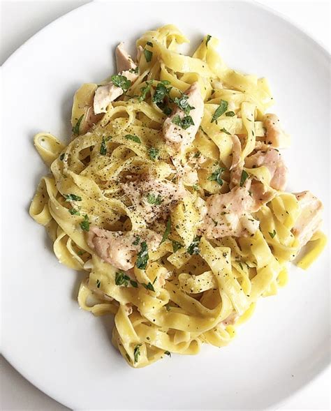 Poached Salmon Tagliatelle | The Healthy Spoon