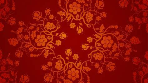 Red Chinese Wallpaper Designs 04 of 20 with Floral Pattern - HD ...