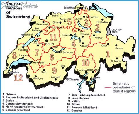 Switzerland Map Tourist Attractions - TravelsFinders.Com