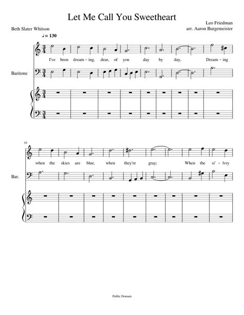 Let Me Call You Sweetheart sheet music for Piano, Voice download free in PDF or MIDI