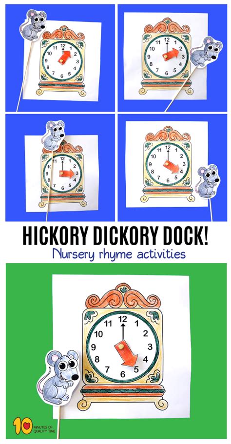 Hickory Dickory Dock Printable Activity Rhyming Activities, Preschool Activity, Fun Activities ...