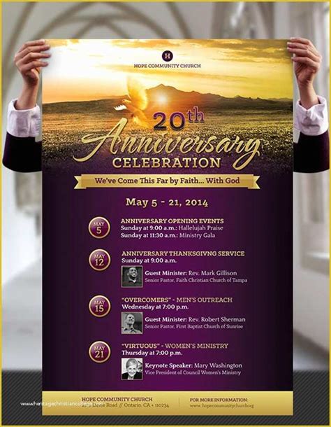 Church Anniversary Program Templates Free Of Church Anniversary Flyer and Poster Template ...