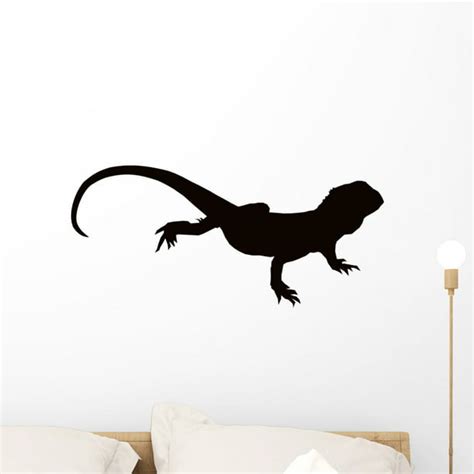 Australian Bearded Lizard Silhouette Wall Decal by Wallmonkeys Peel and Stick Graphic (24 in W x ...