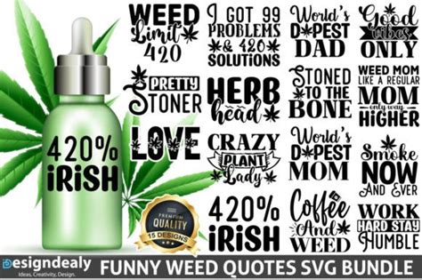 Funny Weed Quotes SVG Bundle Graphic by Buysvgbundles · Creative Fabrica