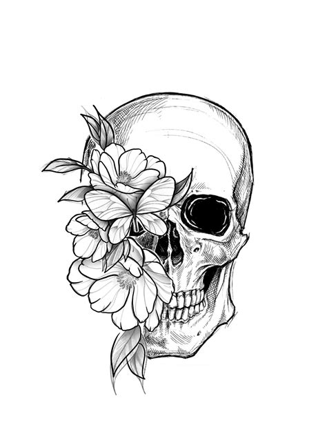 Pin by eduardo ornelas on Works | Feminine skull tattoos, Skull tattoo flowers, Floral skull tattoos