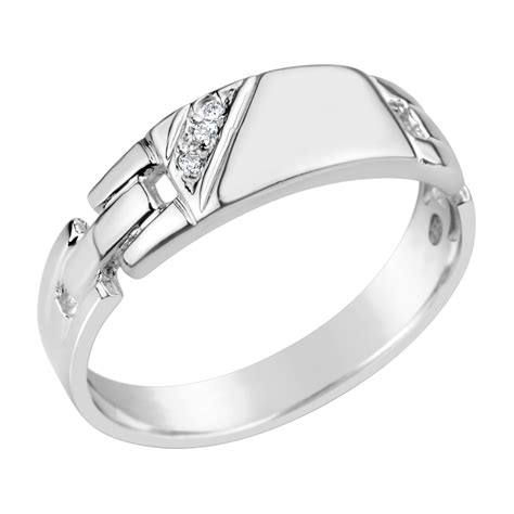 Gents Sterling Silver Diamond Set Link Band Design Ring Q213 – H & S ...