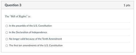 Solved Question 3The "Bill of Rights" is:In the preamble of | Chegg.com