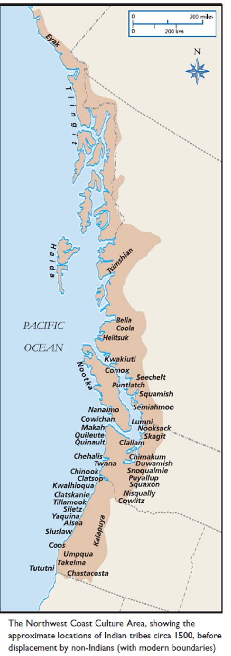 The region defined as the Northwest Coast Culture Area is elongated ...