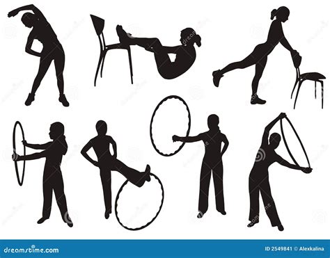 Fitness silhouettes stock vector. Illustration of moving - 2549841