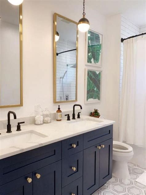 Navy Blue Bathroom | Blue bathroom vanity, Navy blue bathroom decor, Blue bathroom decor