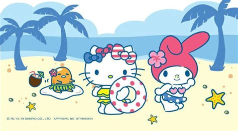 Sanrio Hello Kitty and My Melody at the beach | Hello kitty, Portadas ...