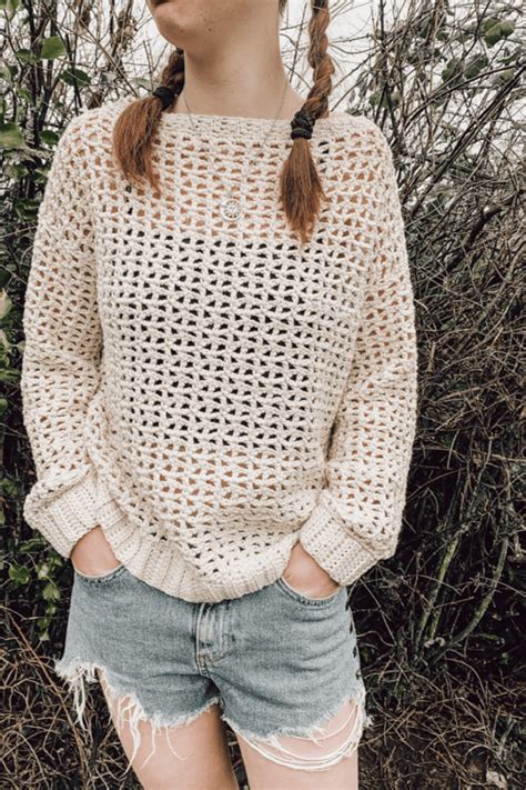 Crochet Spring Mesh Sweater - Crochet with Carrie