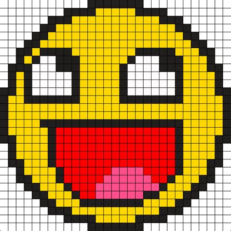 Awesome Face Perler Bead Pattern | Bead Sprites | Misc Fuse Bead Patterns