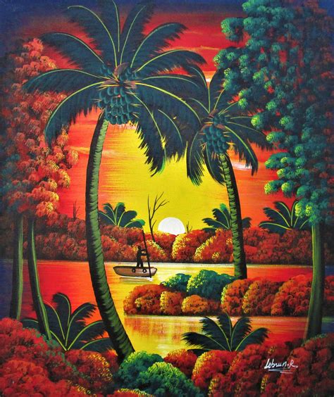 HAITIAN PAINTING, Canvas Art, Haitian Art, Canvas Wall Art, Art of Haiti, Canvas Painting ...