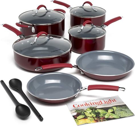 Amazon.com: Cooking Light Nonstick Ceramic Pots and Pans Set with ...