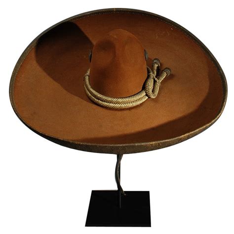 Large Antique Mexican Felt Sombrero with Silver Conchos at 1stdibs